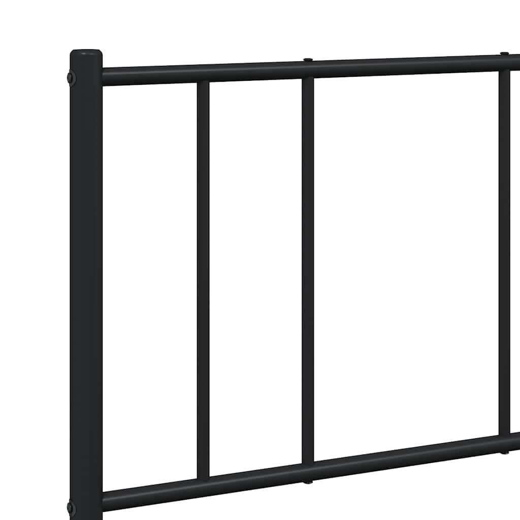 Giroletto con Testiera e Pediera Metallo Nero 120x190 cm | homemem39