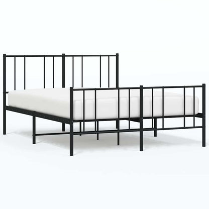 Giroletto con Testiera e Pediera Metallo Nero 135x190 cm - homemem39