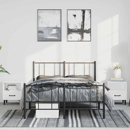 Giroletto con Testiera e Pediera Metallo Nero 135x190 cm | homemem39