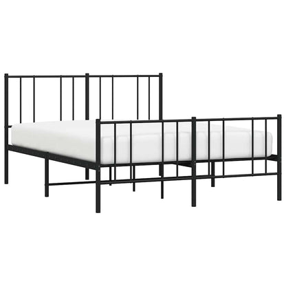 Giroletto con Testiera e Pediera Metallo Nero 135x190 cm | homemem39