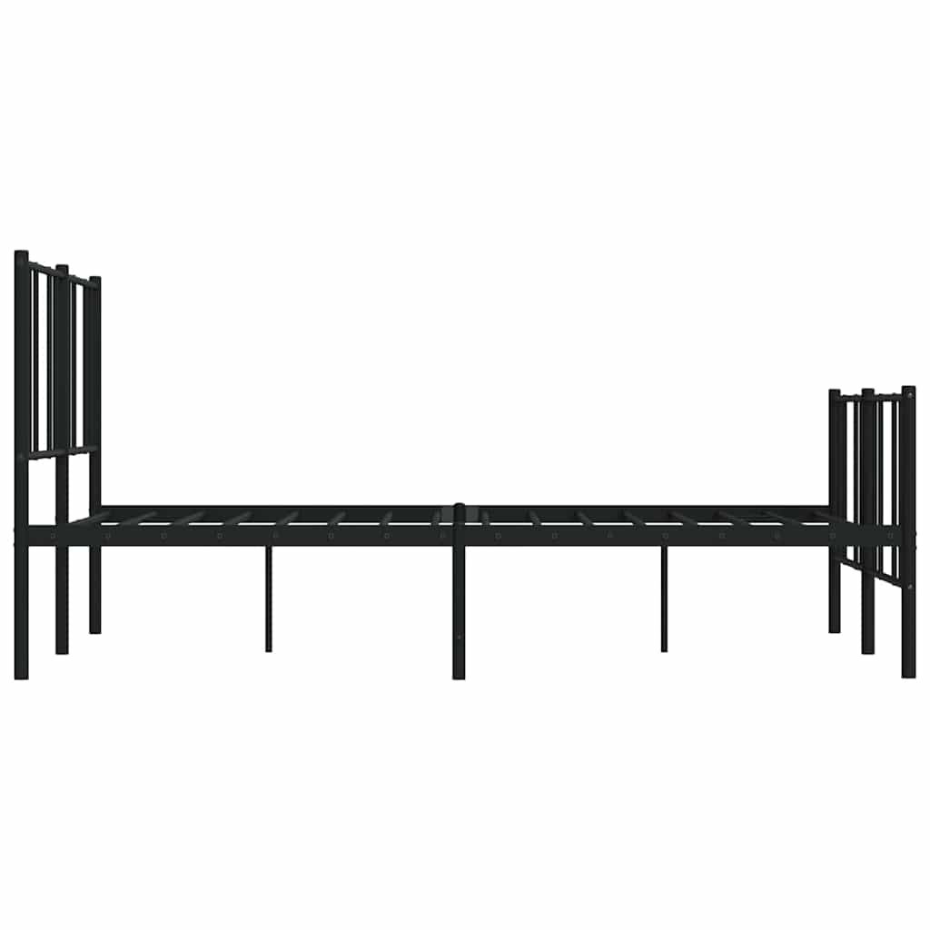 Giroletto con Testiera e Pediera Metallo Nero 135x190 cm | homemem39