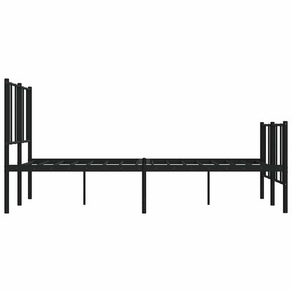 Giroletto con Testiera e Pediera Metallo Nero 135x190 cm | homemem39