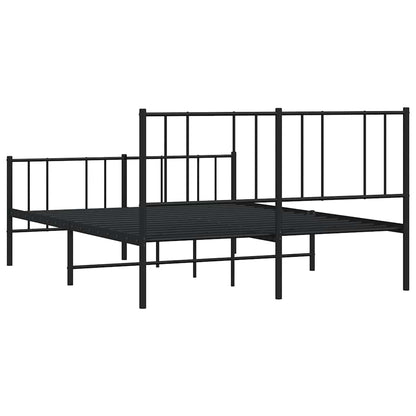 Giroletto con Testiera e Pediera Metallo Nero 135x190 cm | homemem39