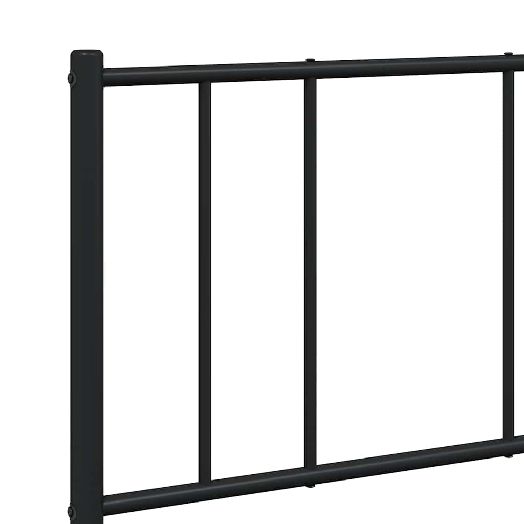 Giroletto con Testiera e Pediera Metallo Nero 135x190 cm | homemem39