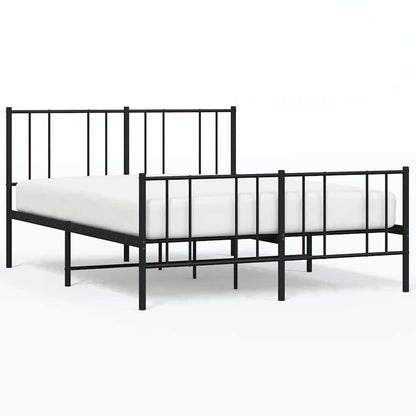 Giroletto con Testiera e Pediera Metallo Nero 140x190 cm | homemem39
