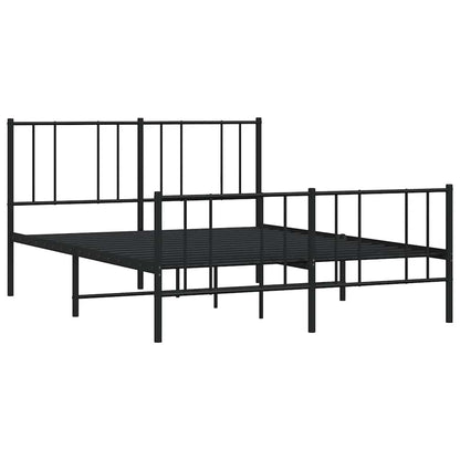 Giroletto con Testiera e Pediera Metallo Nero 140x190 cm | homemem39