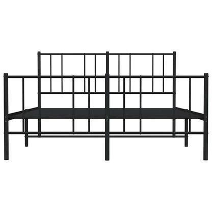 Giroletto con Testiera e Pediera Metallo Nero 140x190 cm | homemem39
