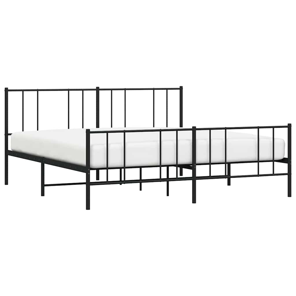 Giroletto senza Materaso con Pediera in Metallo Nero 180x200 cm
