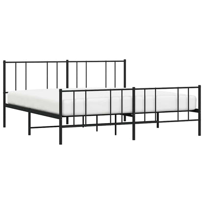 Giroletto senza Materaso con Pediera in Metallo Nero 180x200 cm