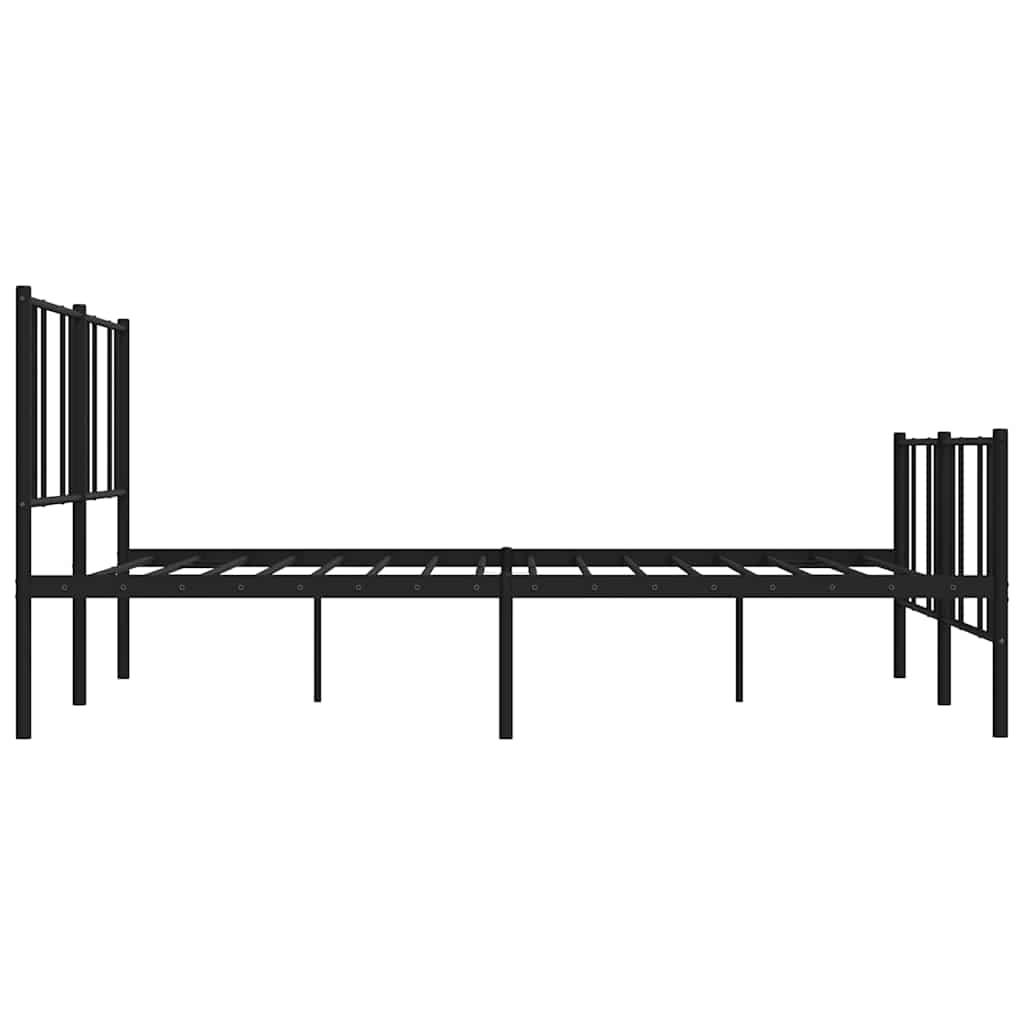 Giroletto senza Materaso con Pediera in Metallo Nero 180x200 cm