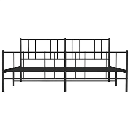 Giroletto con Testiera e Pediera Metallo Nero 193x203 cm | homemem39