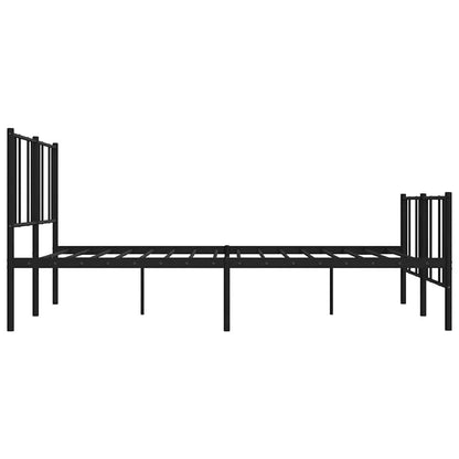 Giroletto con Testiera e Pediera Metallo Nero 193x203 cm | homemem39