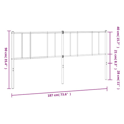 Testiera in Metallo Nero 180 cm - homemem39