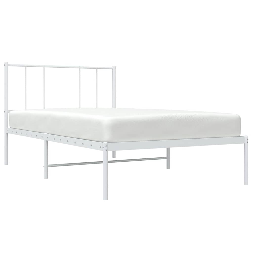 Giroletto senza Materaso con Testiera Metallo Bianco 75x190 cm