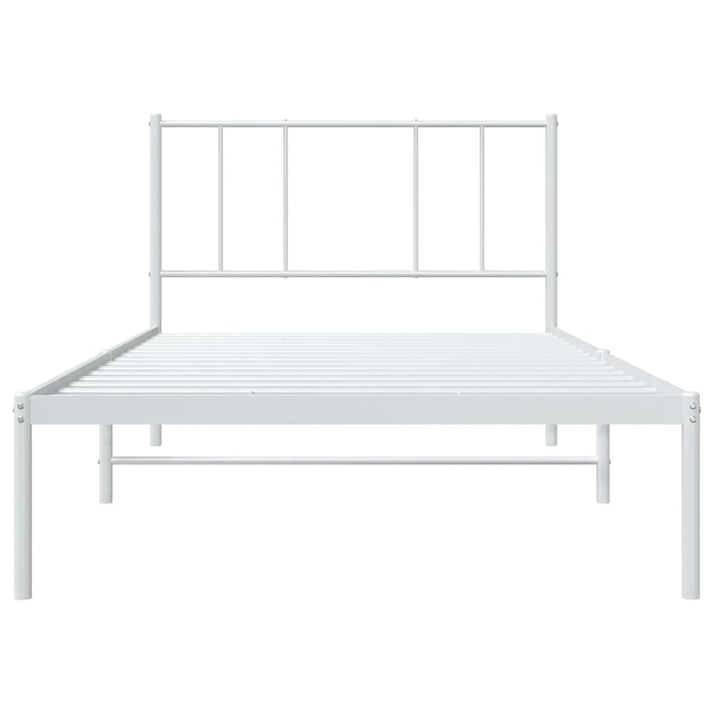 Giroletto senza Materaso con Testiera Metallo Bianco 75x190 cm