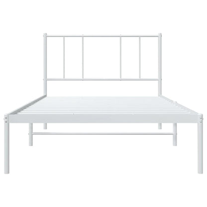 Giroletto senza Materaso con Testiera Metallo Bianco 75x190 cm