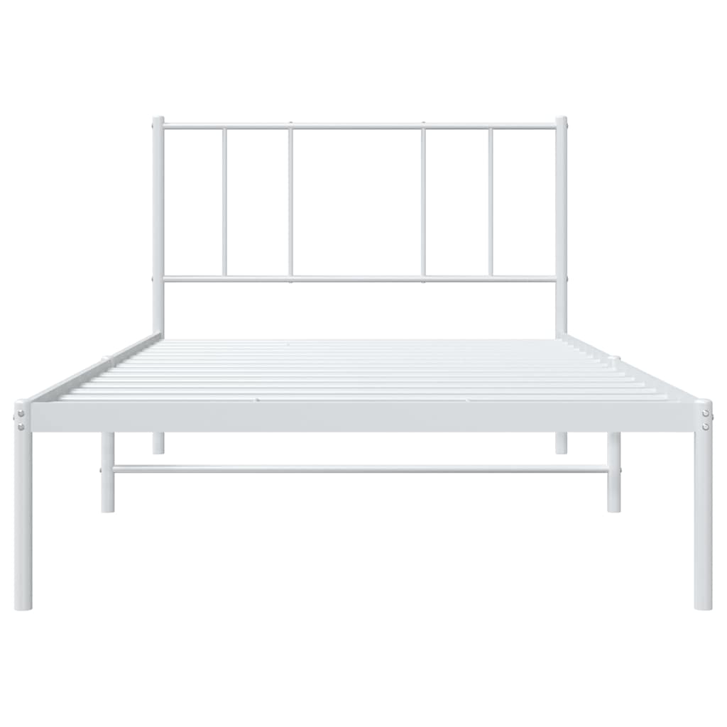 Giroletto con Testiera Metallo Bianco 80x200 cm