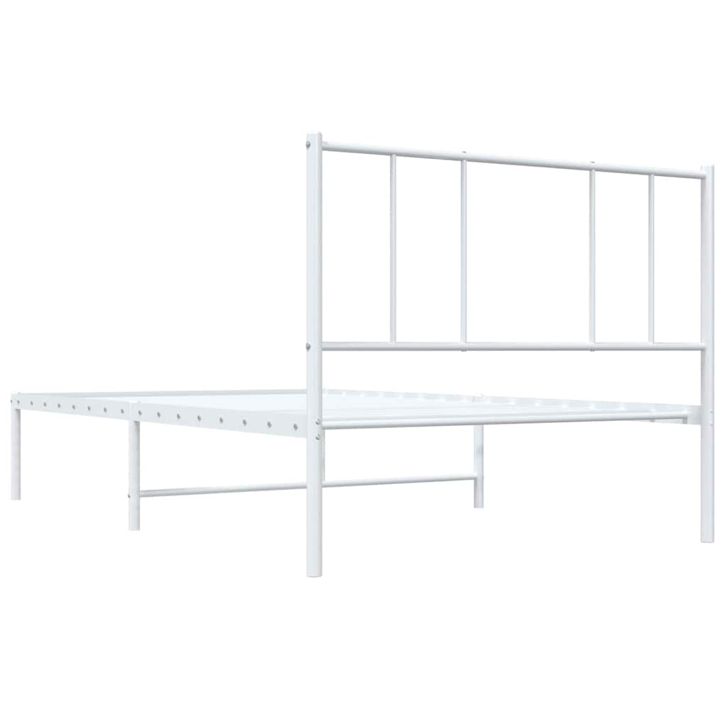Giroletto con Testiera Metallo Bianco 80x200 cm