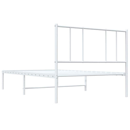 Giroletto con Testiera Metallo Bianco 80x200 cm