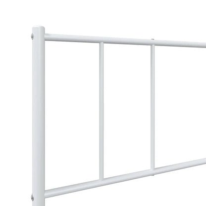 Giroletto con Testiera Metallo Bianco 80x200 cm
