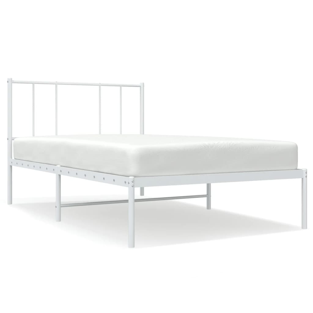 Giroletto con Testiera Metallo Bianco 90x200 cm | homemem39