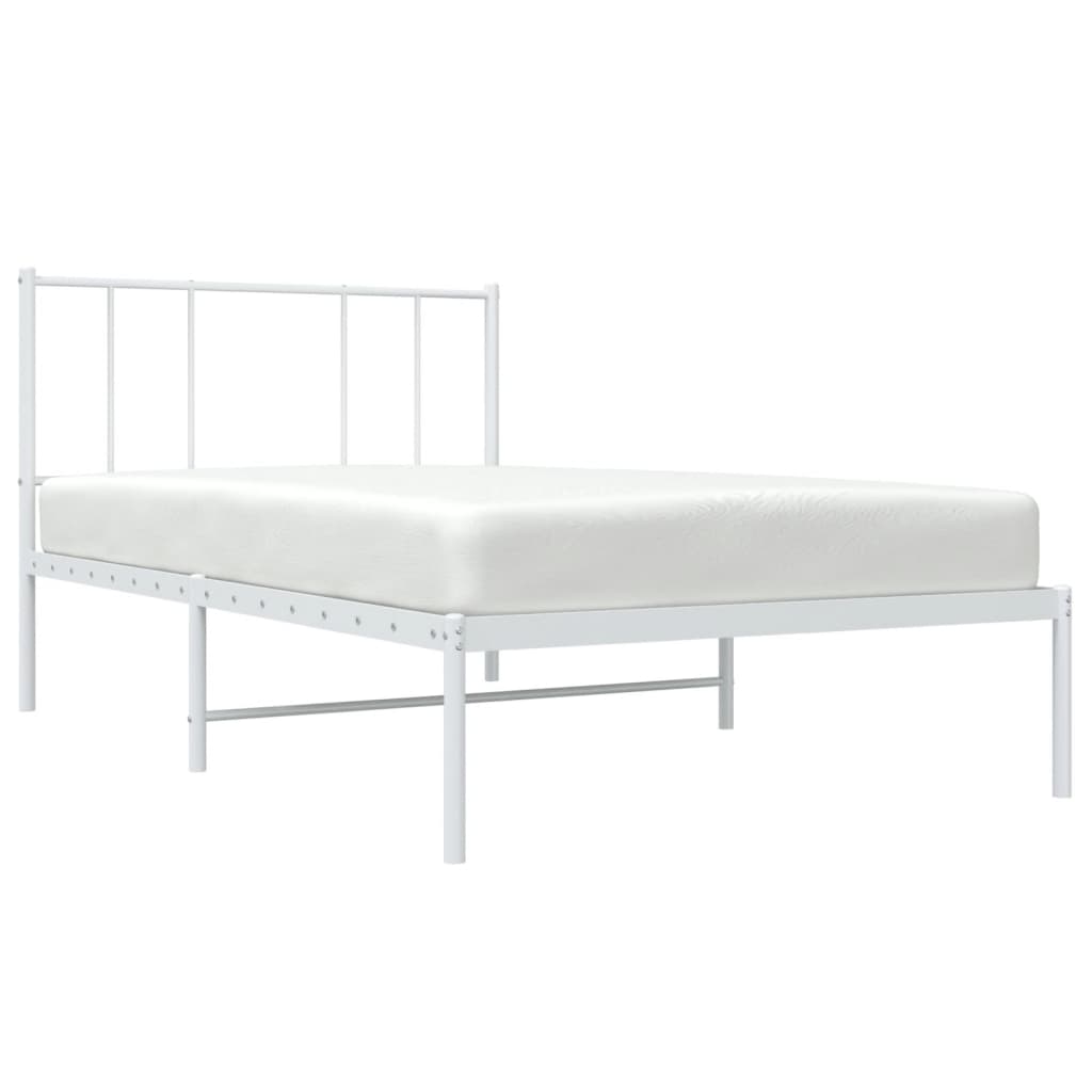 Giroletto con Testiera Metallo Bianco 90x200 cm | homemem39