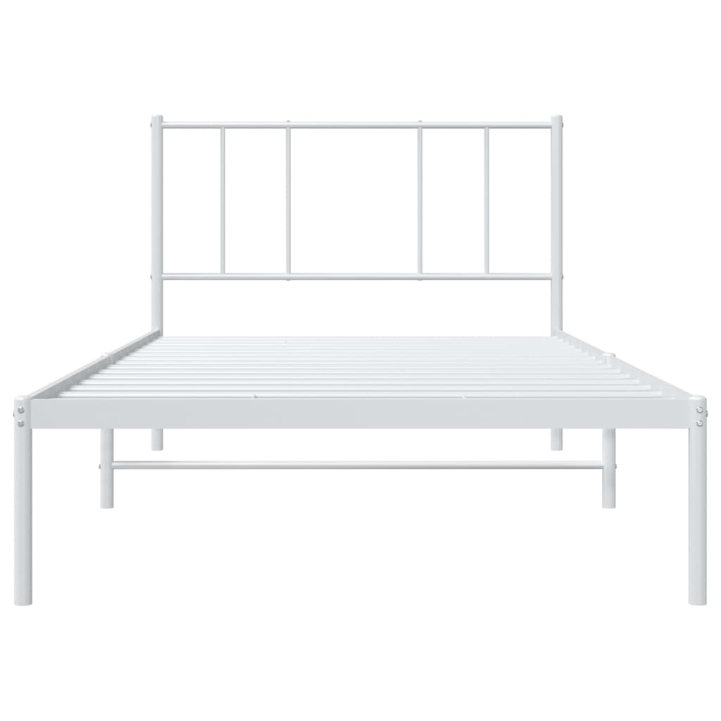 Giroletto con Testiera Metallo Bianco 90x200 cm | homemem39