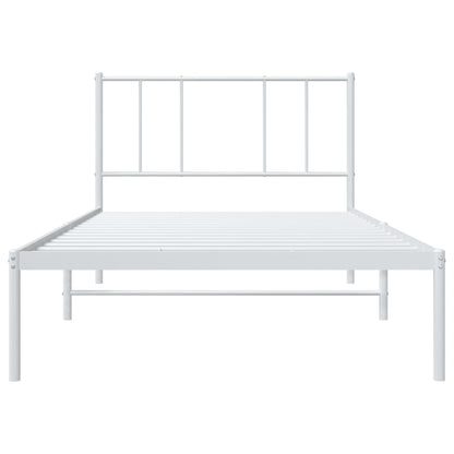 Giroletto con Testiera Metallo Bianco 90x200 cm | homemem39