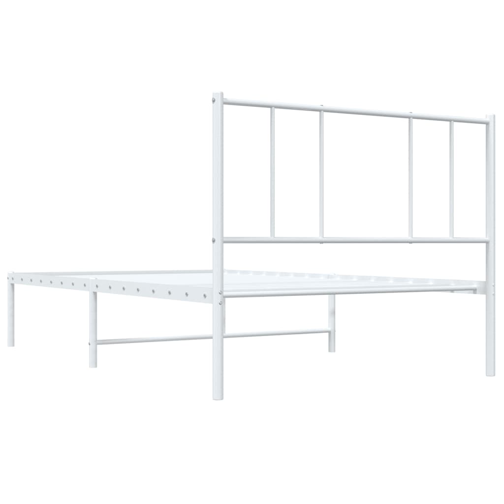 Giroletto con Testiera Metallo Bianco 90x200 cm | homemem39