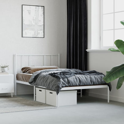 Giroletto con Testiera Metallo Bianco 90x200 cm | homemem39