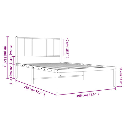 Giroletto con Testiera Metallo Bianco 100x190 cm | homemem39