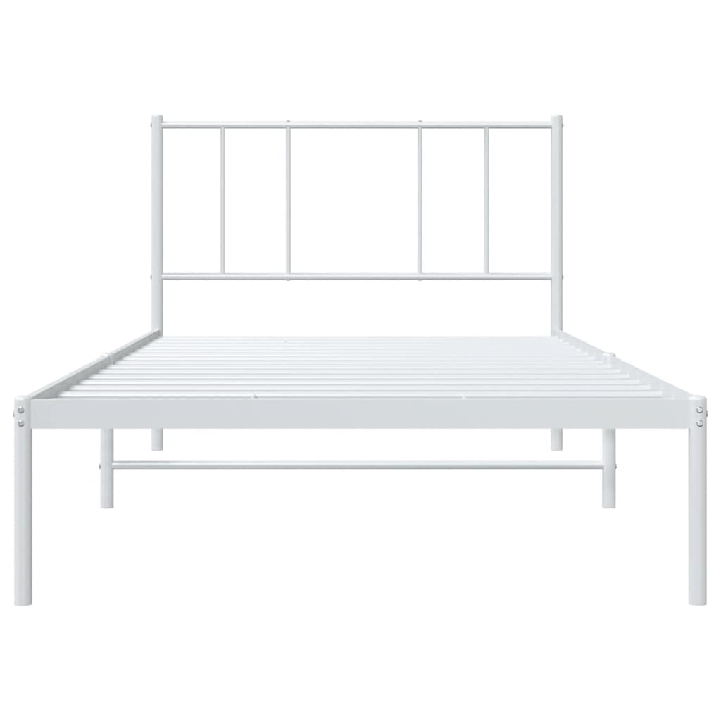 Giroletto con Testiera Metallo Bianco 107x203 cm