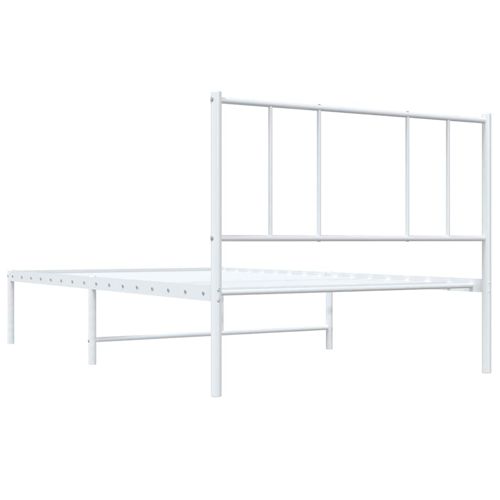 Giroletto con Testiera Metallo Bianco 107x203 cm