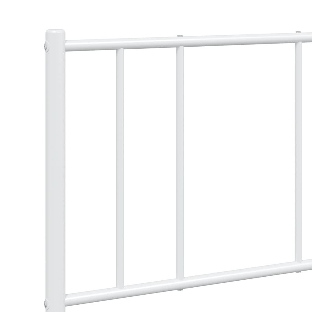 Giroletto con Testiera in Metallo Bianco 120x200 cm | homemem39