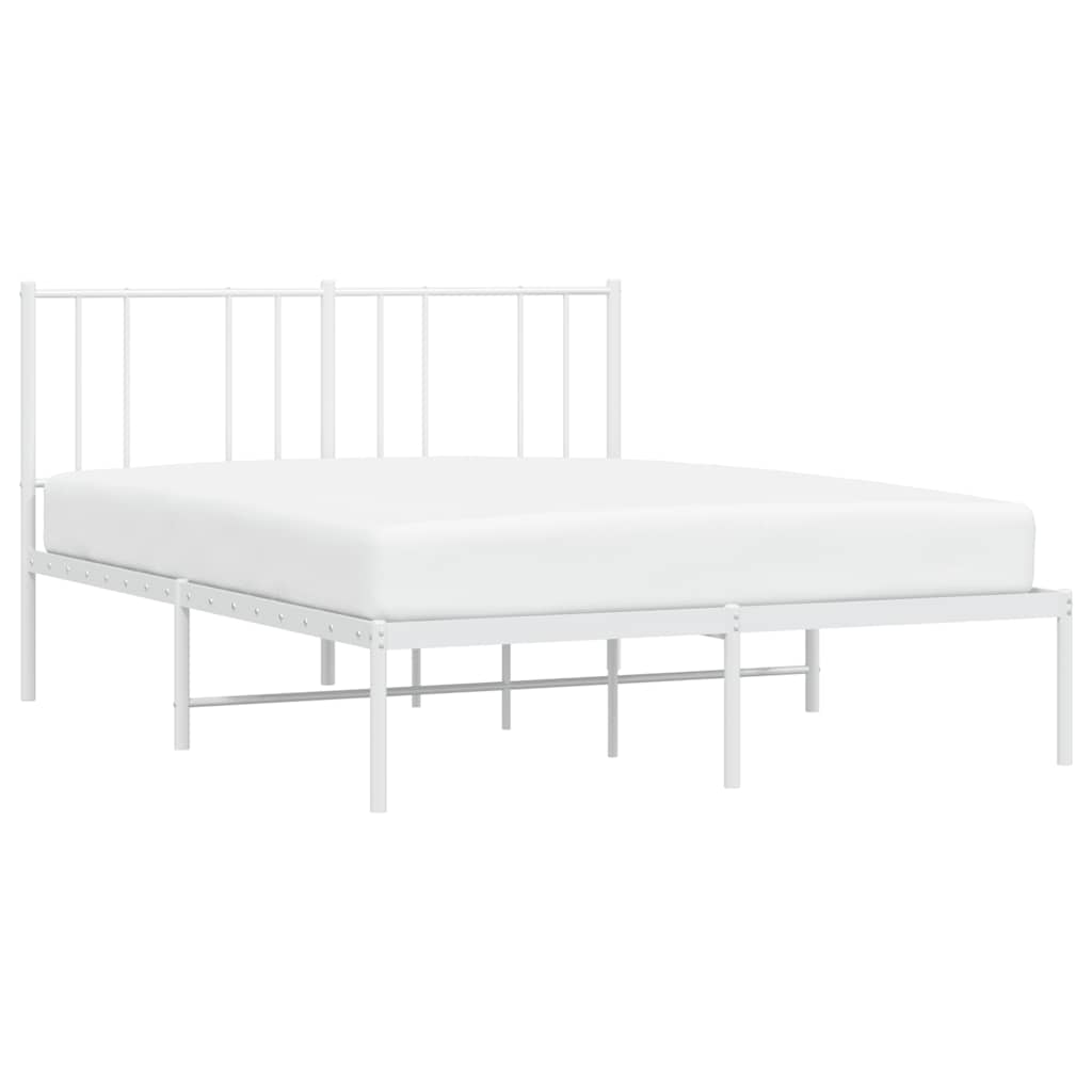 Giroletto con Testiera Metallo Bianco 135x190 cm | homemem39