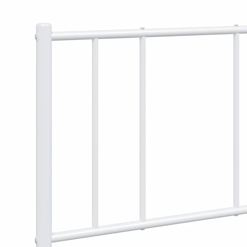 Giroletto con Testiera Metallo Bianco 135x190 cm | homemem39