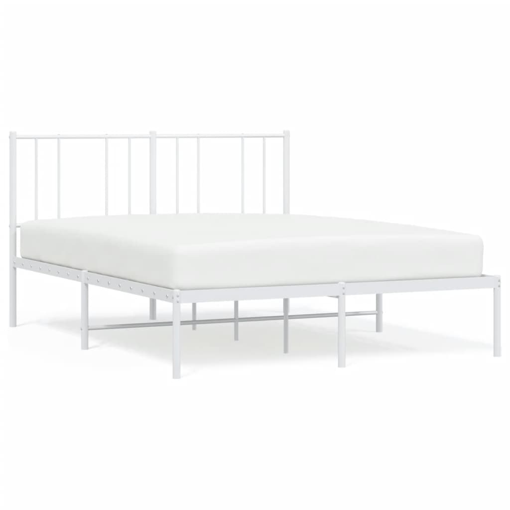 Giroletto con Testiera Metallo Bianco 140x190 cm
