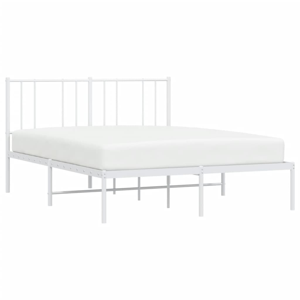 Giroletto con Testiera Metallo Bianco 140x190 cm