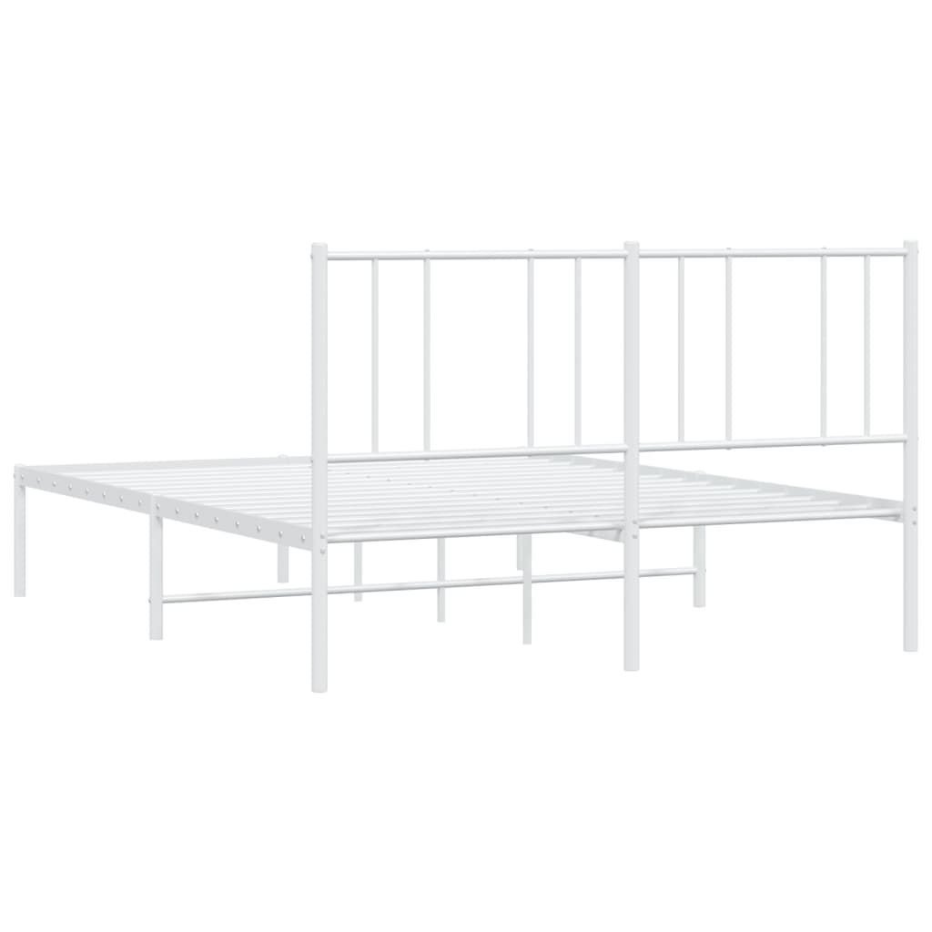 Giroletto con Testiera Metallo Bianco 140x190 cm
