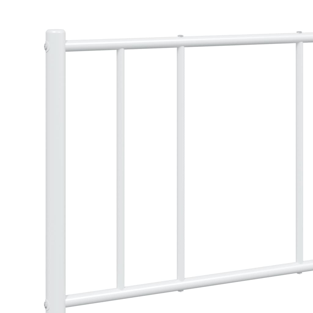 Giroletto con Testiera Metallo Bianco 140x190 cm