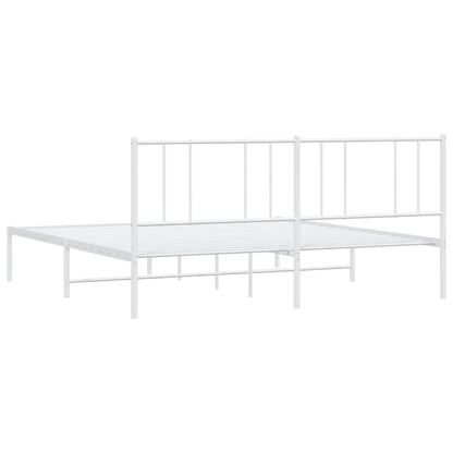 Giroletto con Testiera Metallo Bianco 183x213 cm | homemem39