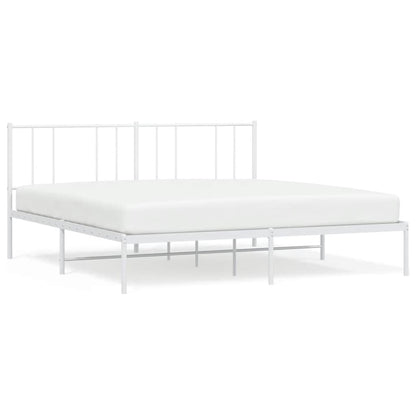 Giroletto con Testiera Metallo Bianco 193x203 cm | homemem39