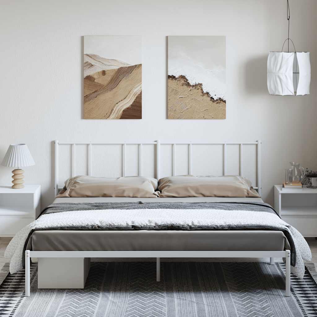 Giroletto con Testiera Metallo Bianco 193x203 cm | homemem39