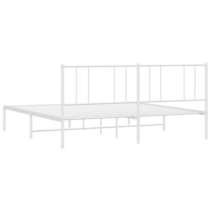 Giroletto con Testiera Metallo Bianco 193x203 cm | homemem39