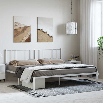 Giroletto con Testiera Metallo Bianco 193x203 cm | homemem39