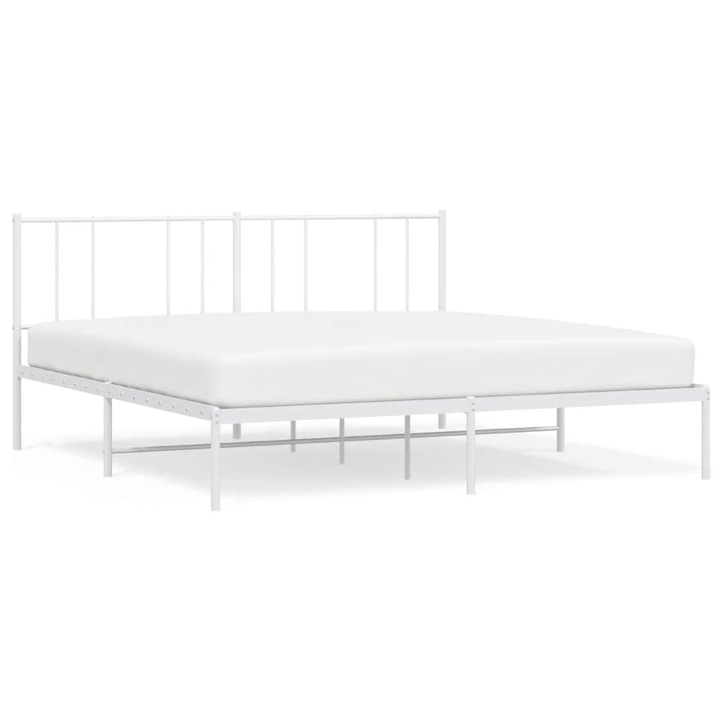 Giroletto con Testiera Metallo Bianco 200x200 cm | homemem39