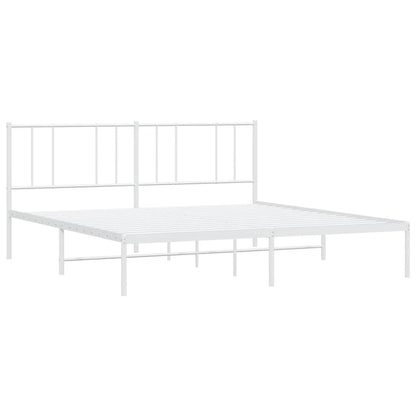 Giroletto con Testiera Metallo Bianco 200x200 cm | homemem39