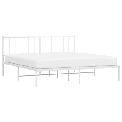 Giroletto con Testiera Metallo Bianco 200x200 cm | homemem39