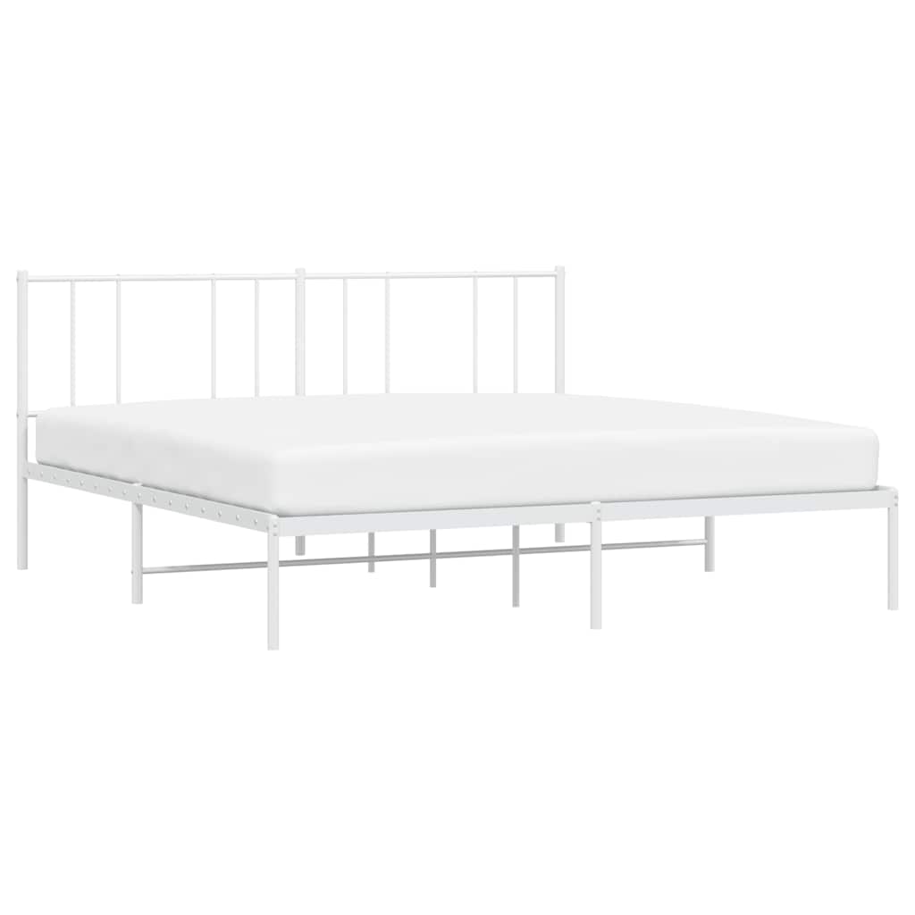 Giroletto con Testiera Metallo Bianco 200x200 cm