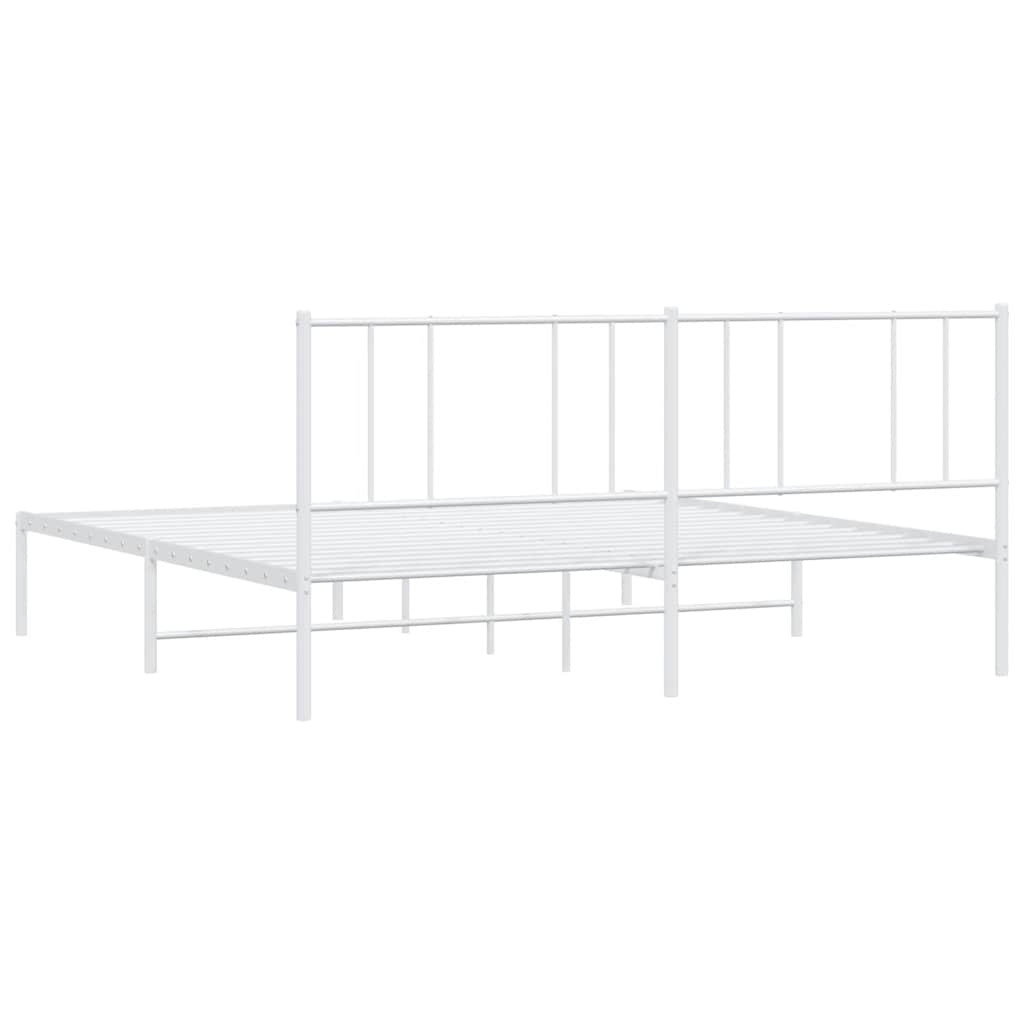 Giroletto con Testiera Metallo Bianco 200x200 cm | homemem39